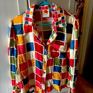 Farm Rio button-down blouse. Size M